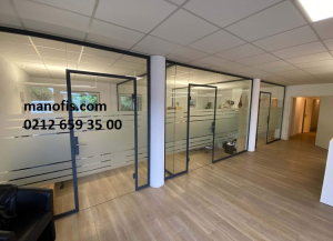 Bölme duvar ile teknik ofis ayrım